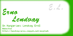 erno lendvay business card